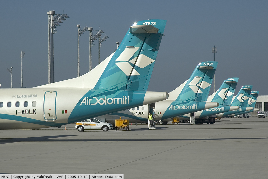 Munich International Airport (Franz Josef Strauß International Airport), Munich Germany (MUC) - Air Dolomiti line up