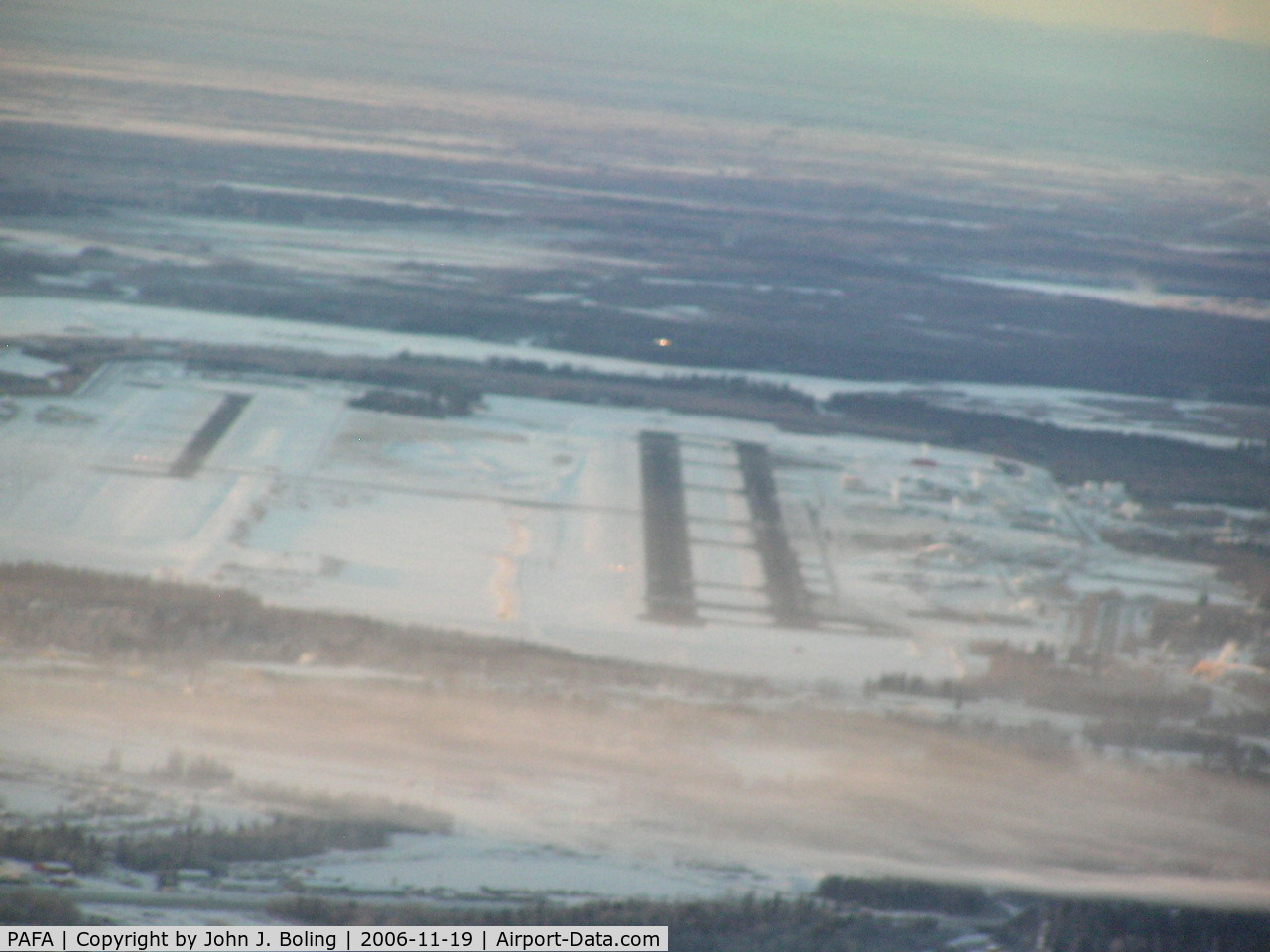 Fairbanks International Airport, Fairbanks, Alaska United States (PAFA) - Turning final for runway 19R at Fairbanks, Alaska