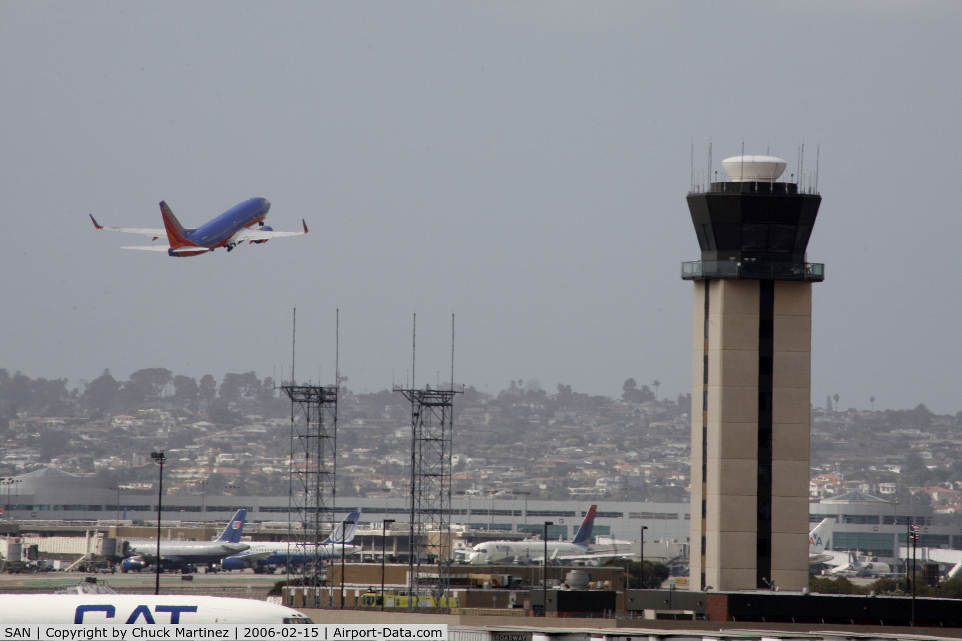 San Diego International Airport (SAN) - Southwest plane takeoff and tower