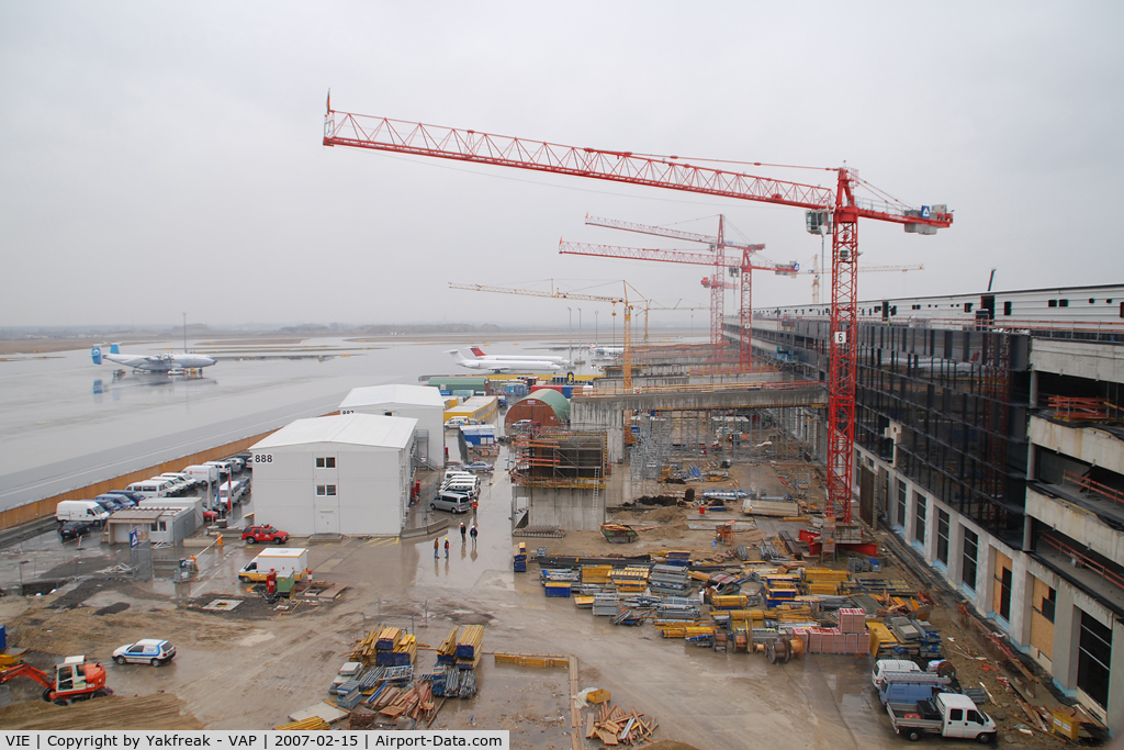 Vienna International Airport, Vienna Austria (VIE) - New Terminal Skylink under construction