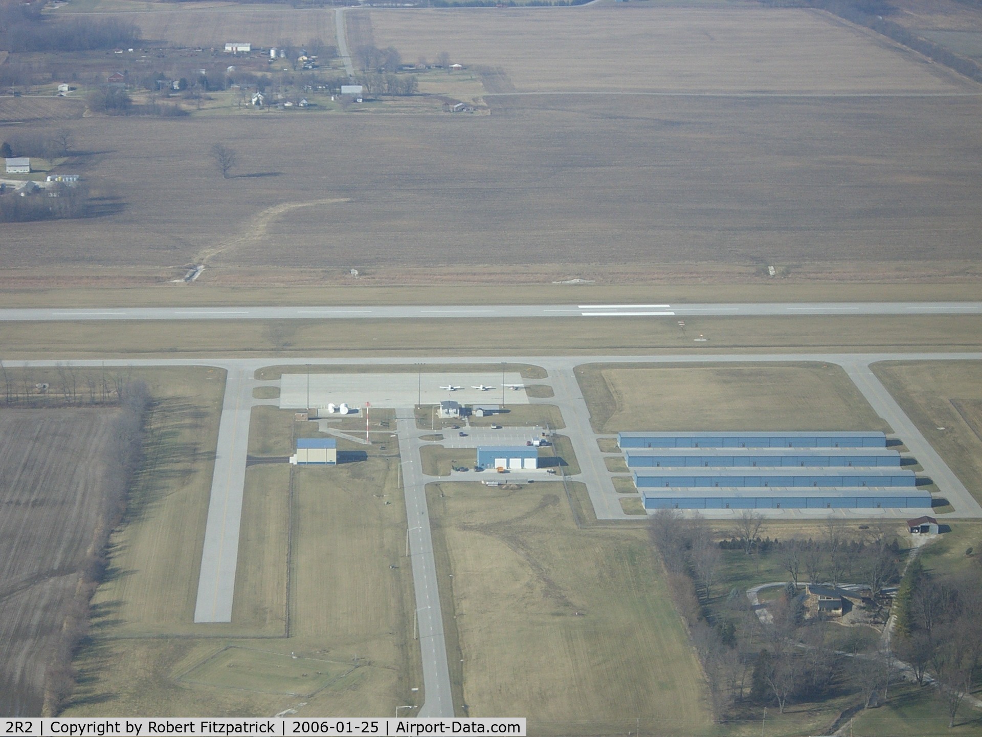 Hendricks County-gordon Graham Fld Airport (2R2) - Aerial shot of FBO