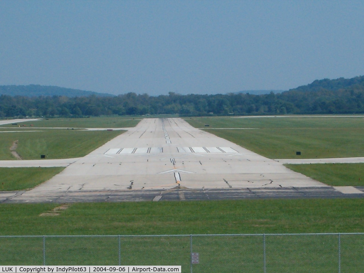 Cincinnati Municipal Airport Lunken Field Airport (LUK) - A view of runway 7 from the park next door.