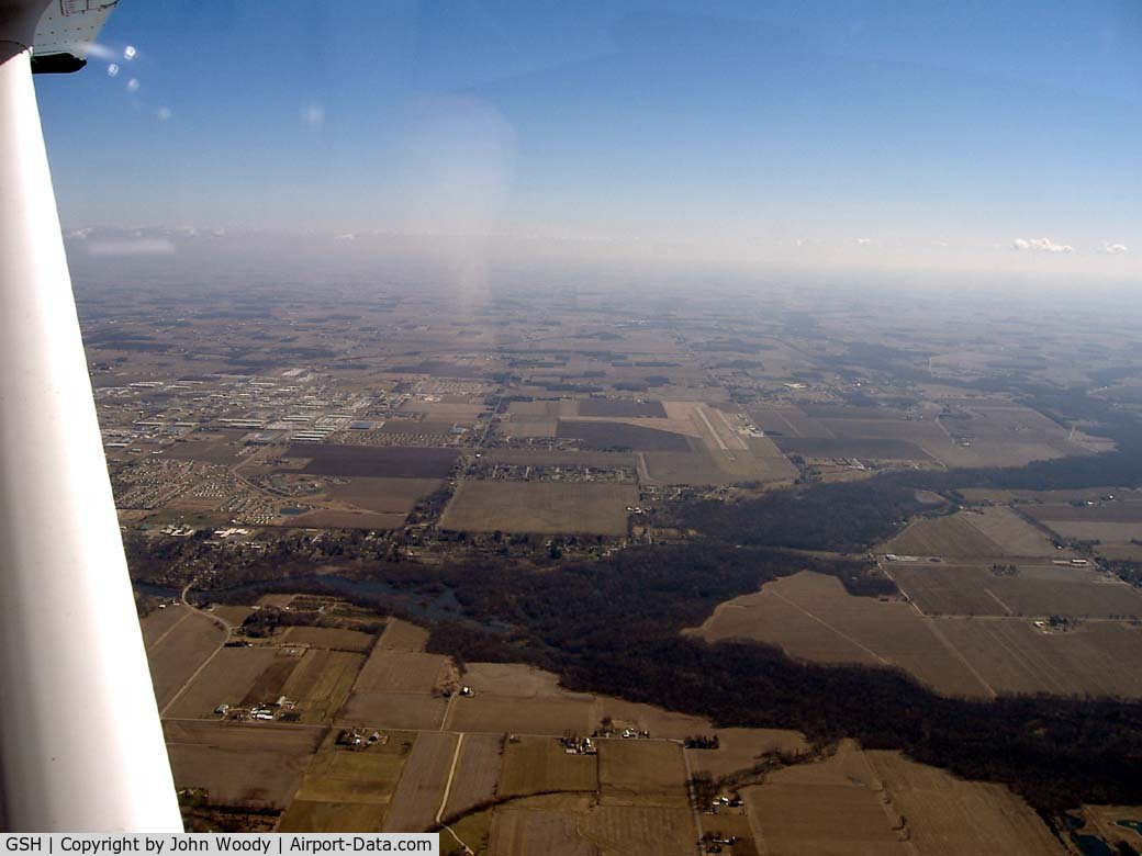 Goshen Municipal Airport (GSH) - looking east to the runway