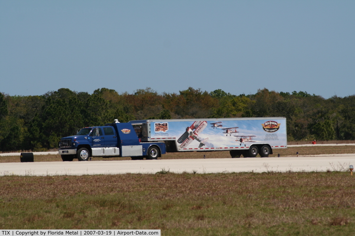 Space Coast Regional Airport (TIX) - Truck on runway