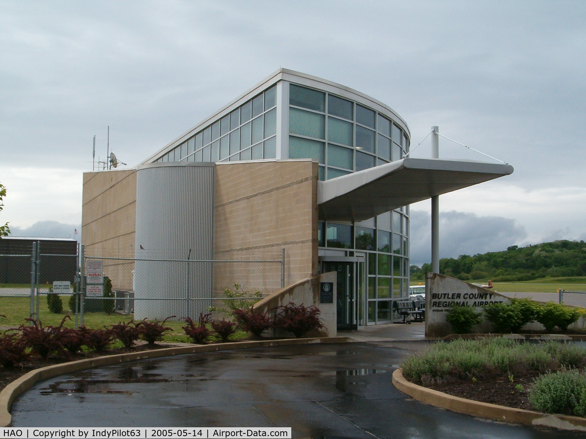 Butler Co Rgnl-hogan Field Airport (HAO) - The unique FBO building, shaped like an airplane.