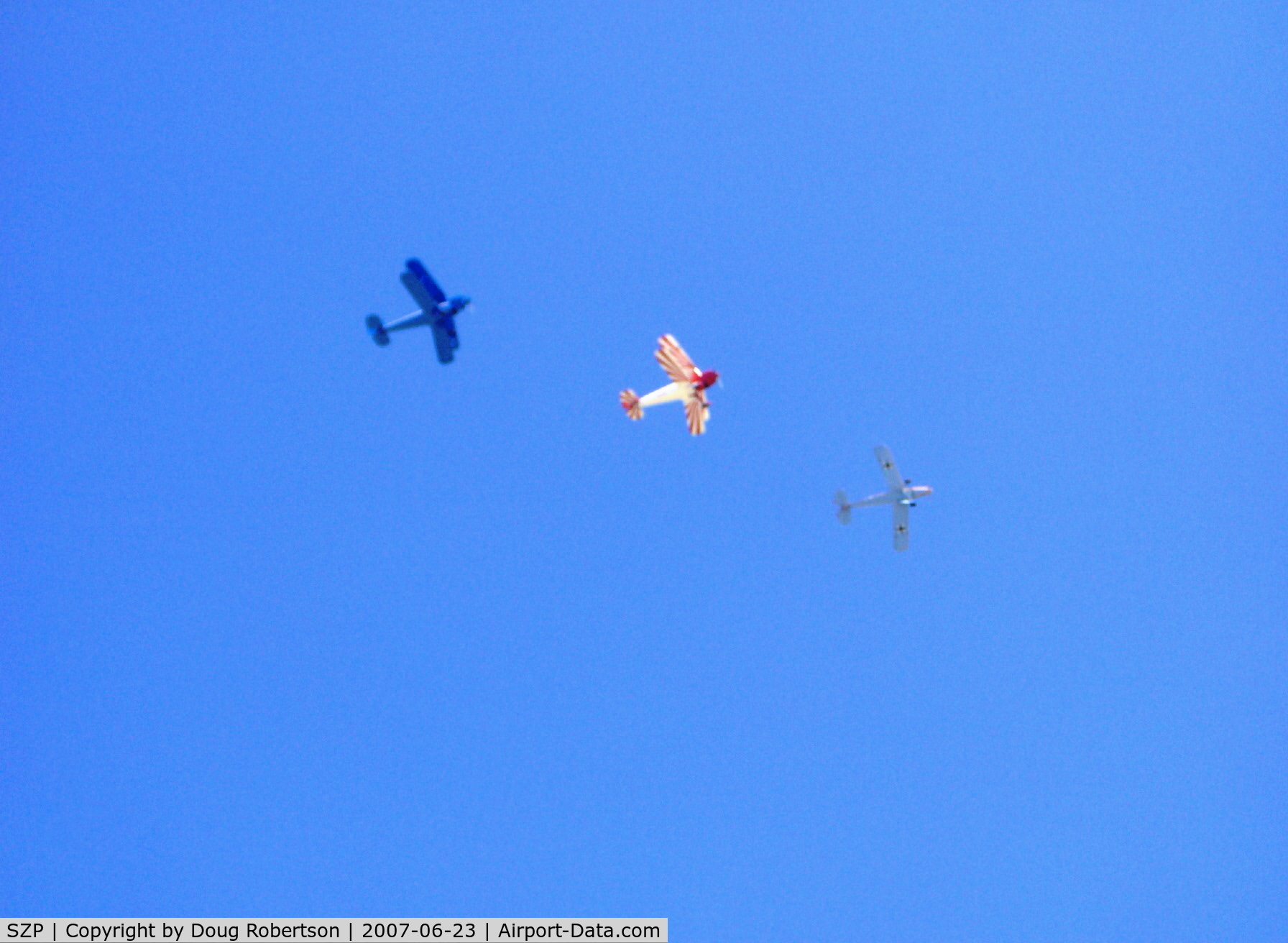 Santa Paula Airport (SZP) - Echelon Overflight-2007 National Bucker Fly-In