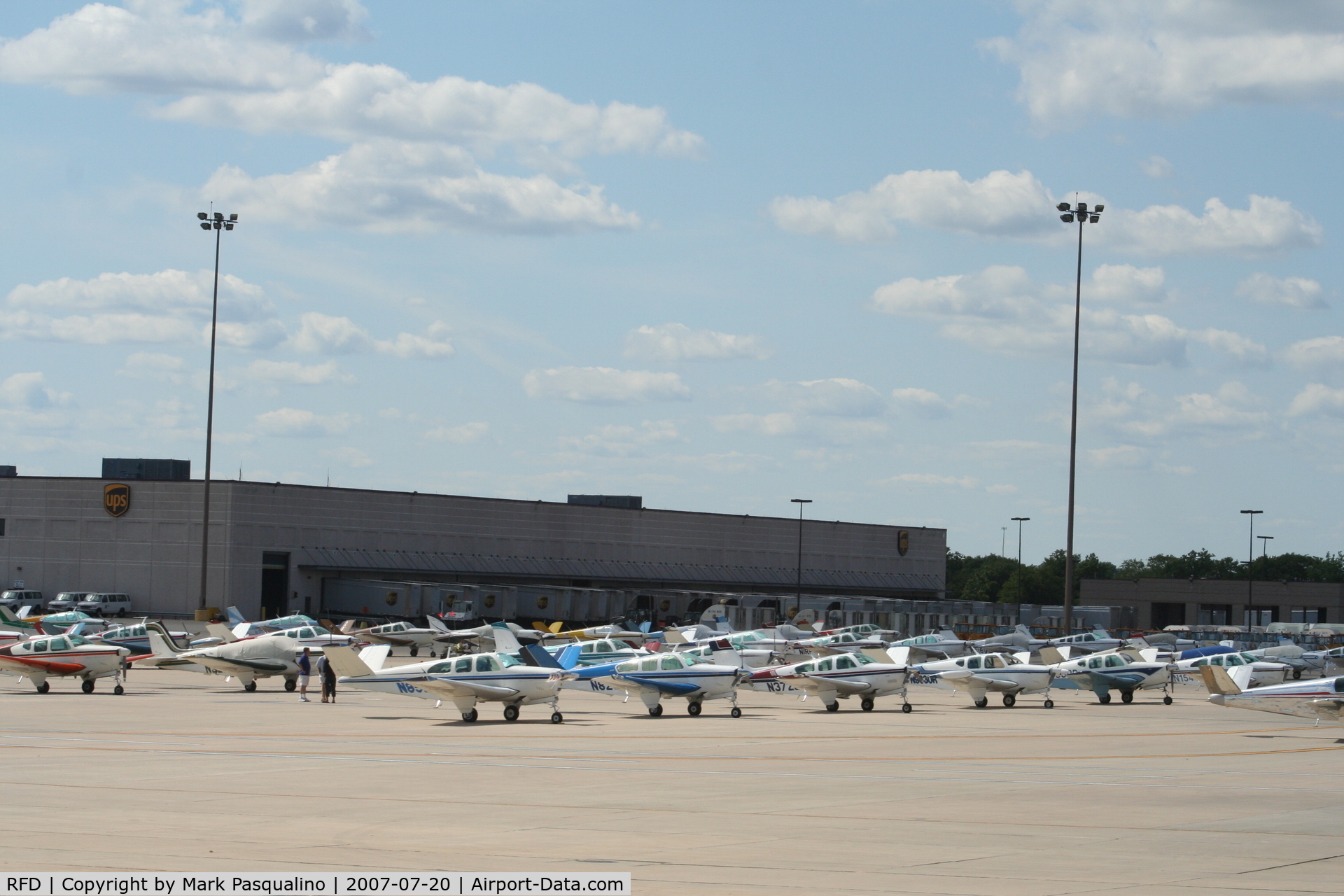 Chicago/rockford International Airport (RFD) - Beech Bonanzas and Barons preparing to fly to Oshkosh.