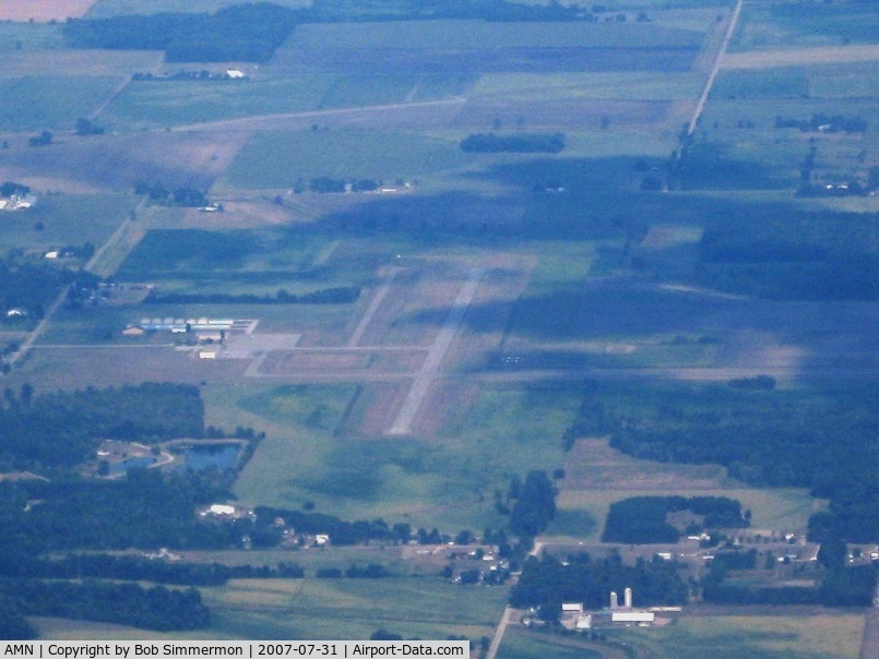 Gratiot Community Airport (AMN) - On a hazy summer day from 5500'
