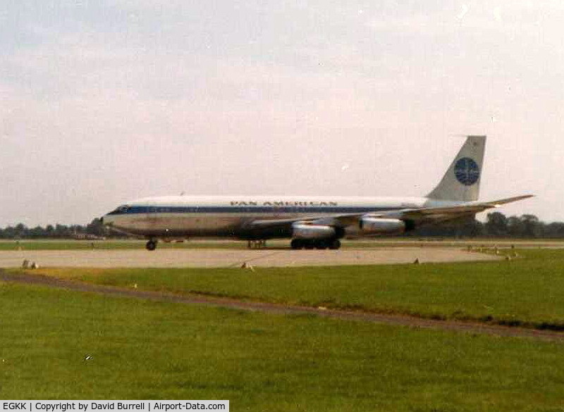 London Gatwick Airport, London, England United Kingdom (EGKK) - Gtawick 1968 - Scanned Pan American 707