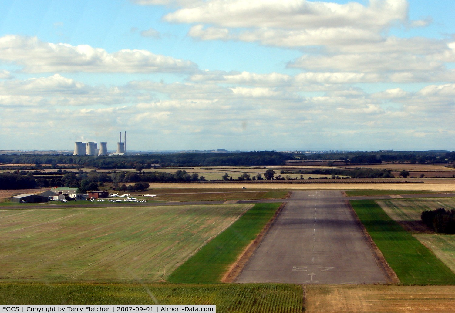 Sturgate Airfield Airport, Lincoln, England United Kingdom (EGCS) - Lining up for approach to Runway 27 at Sturgate