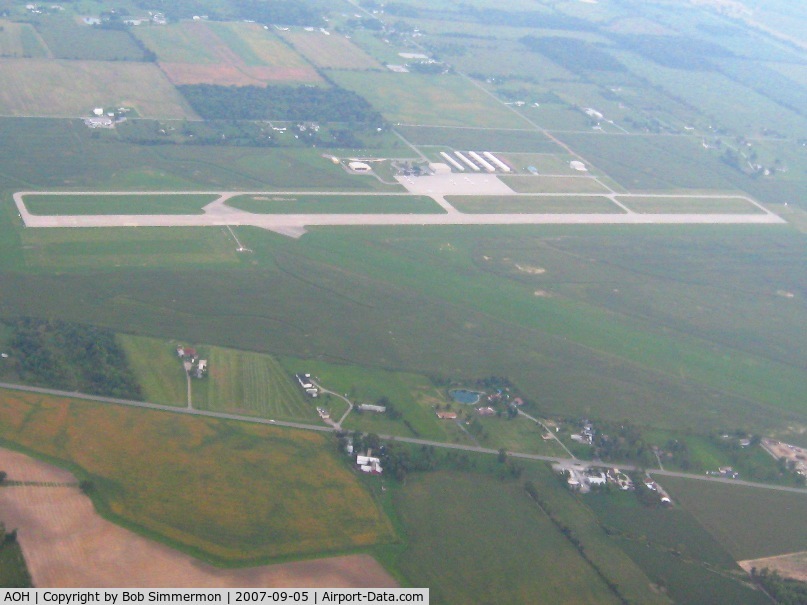 Lima Allen County Airport (AOH) - Looking SW from 2500' at dusk