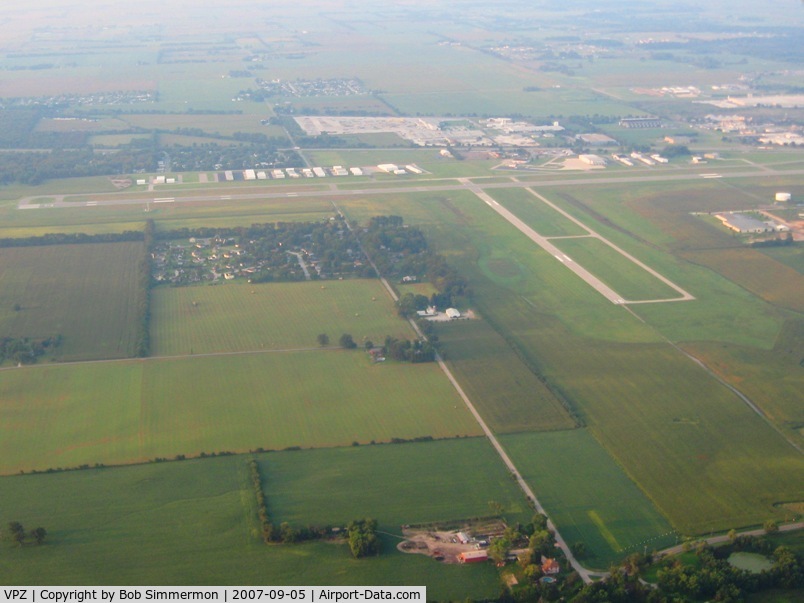 Porter County Regional Airport (VPZ) - Looking south from 3500'