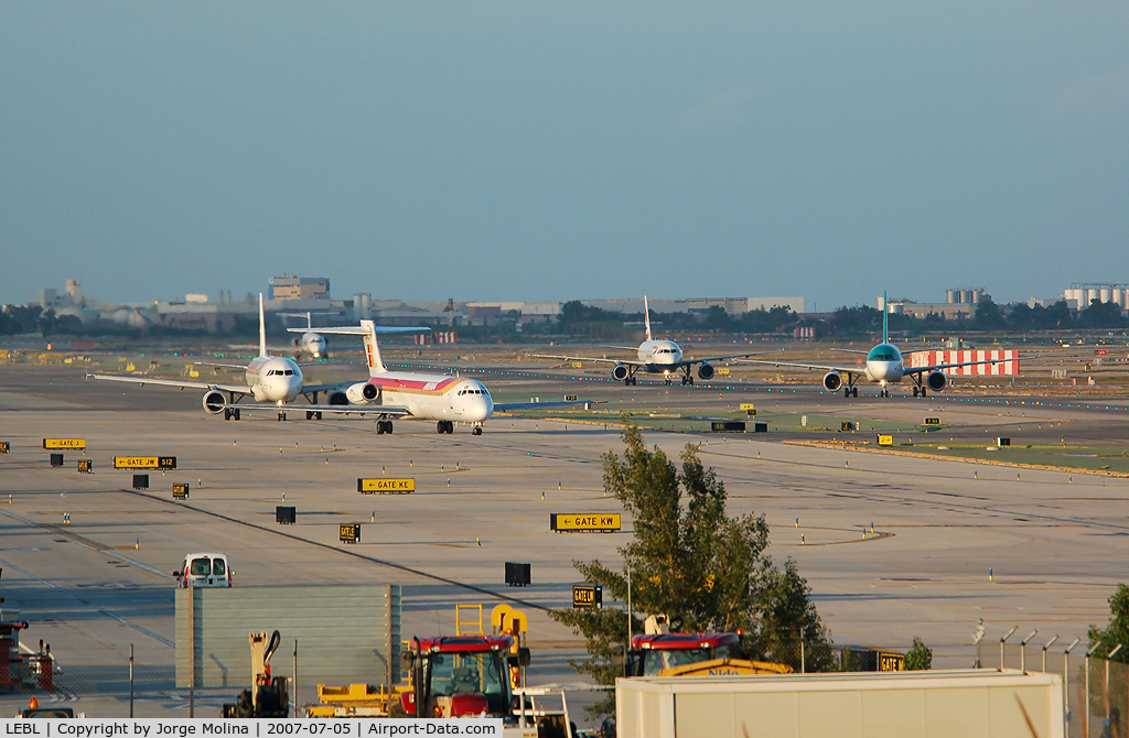 Barcelona International Airport, Barcelona Spain (LEBL) - Intense activity on LEBL.
