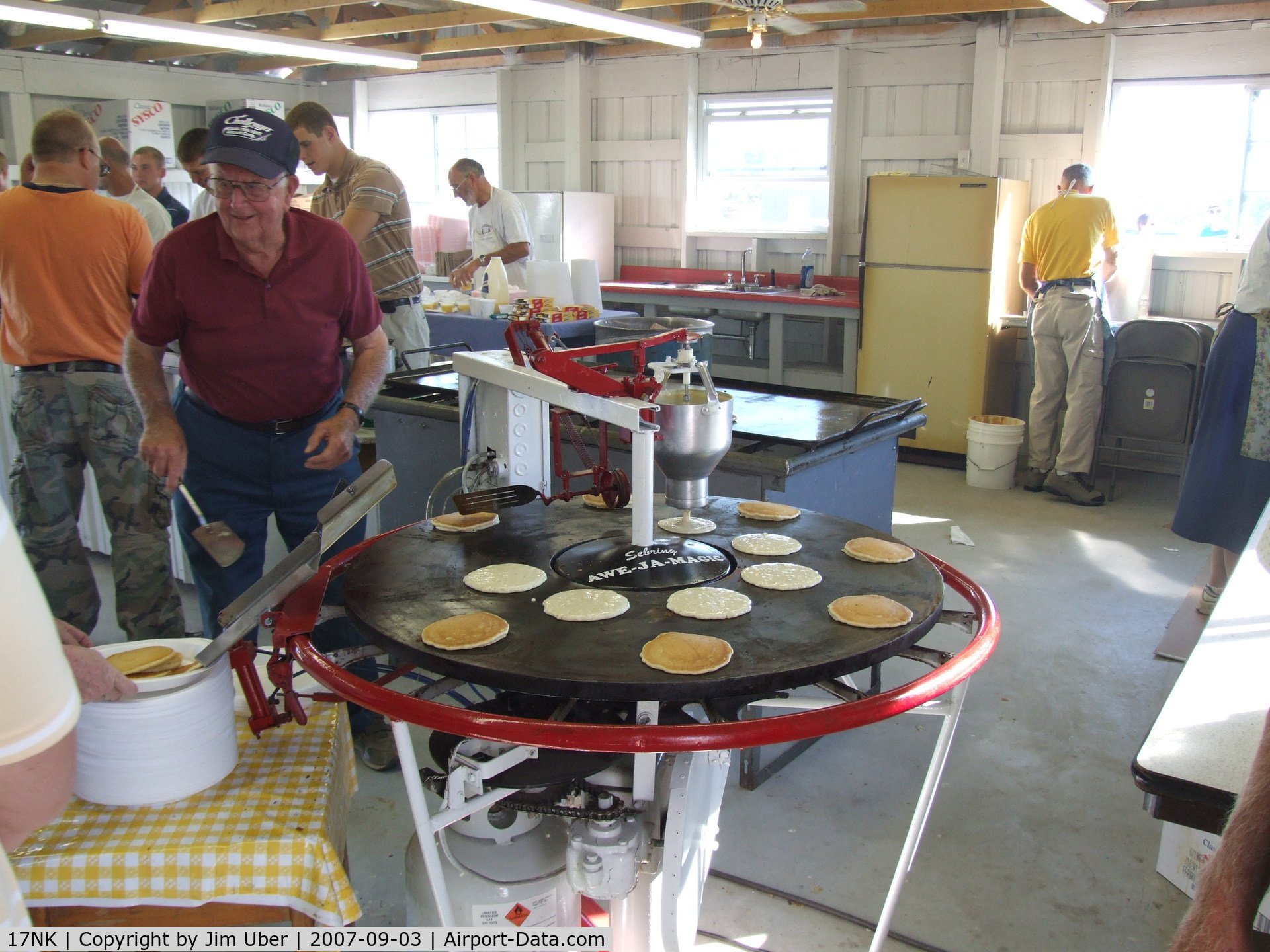 Re-dun Field Airport (17NK) - Fly-In breakfast- one of the DFC members devised this automated flapjack machine; People come many mile to see it in action