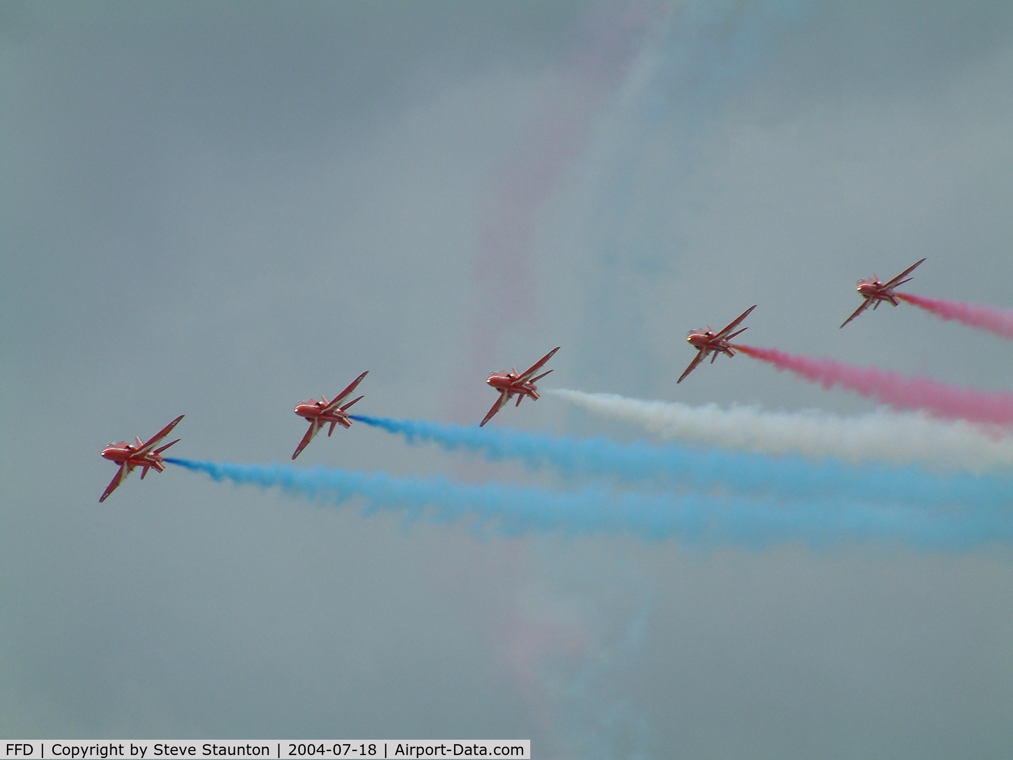 RAF Fairford Airport, Fairford, England United Kingdom (FFD) - Red Arrows at Royal International Air Tattoo 2004