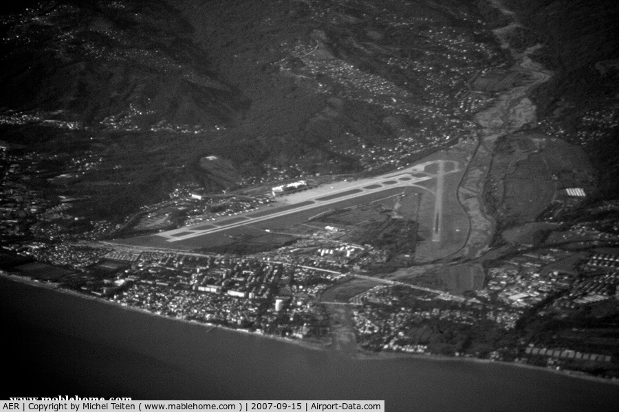 Adler-Sochi International Airport, Sochi, Russia Russian Federation (AER) - Adler Sochi International Airport (Russia) seen from a Singapore Airlines flight from Paris to Singapore