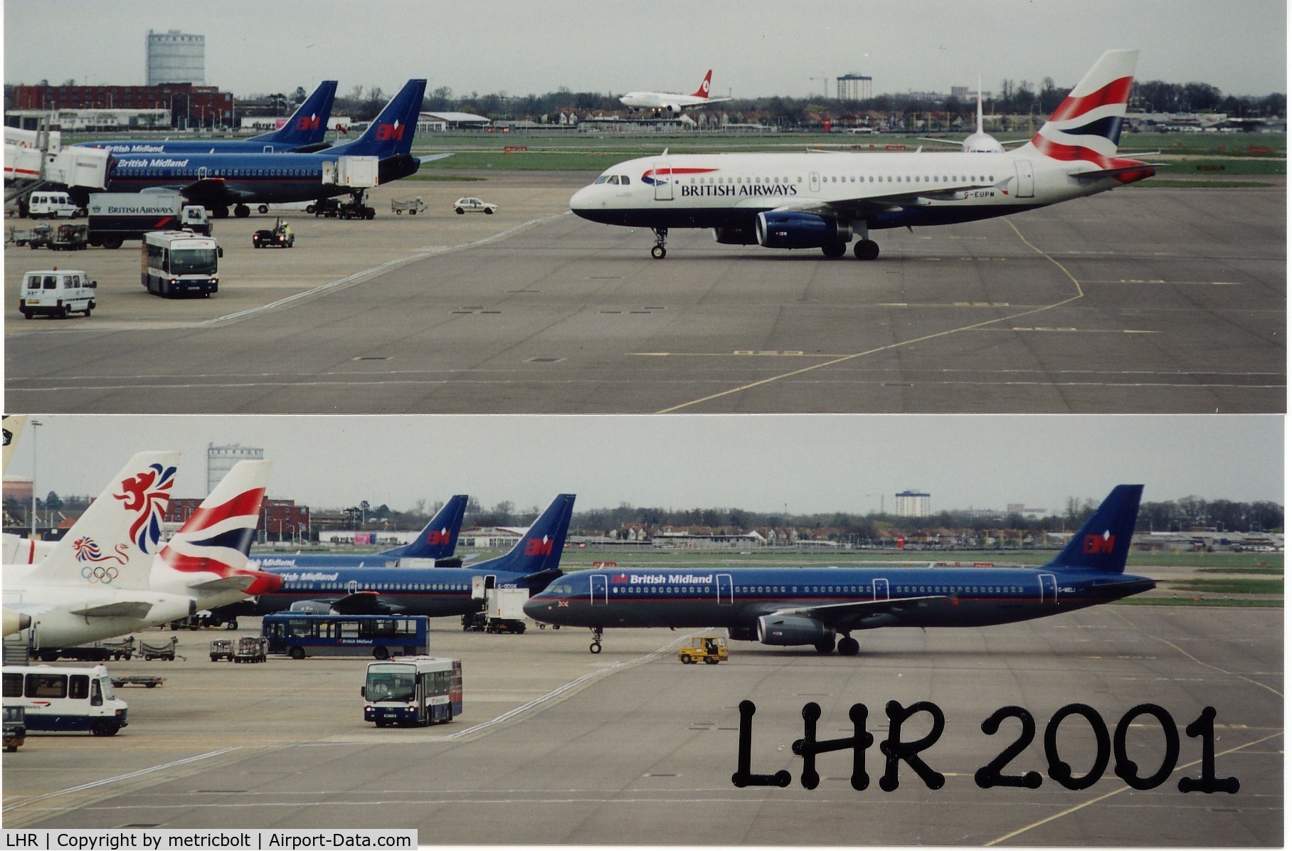 London Heathrow Airport, London, England United Kingdom (LHR) - Two photos of LHR in Apr.2001