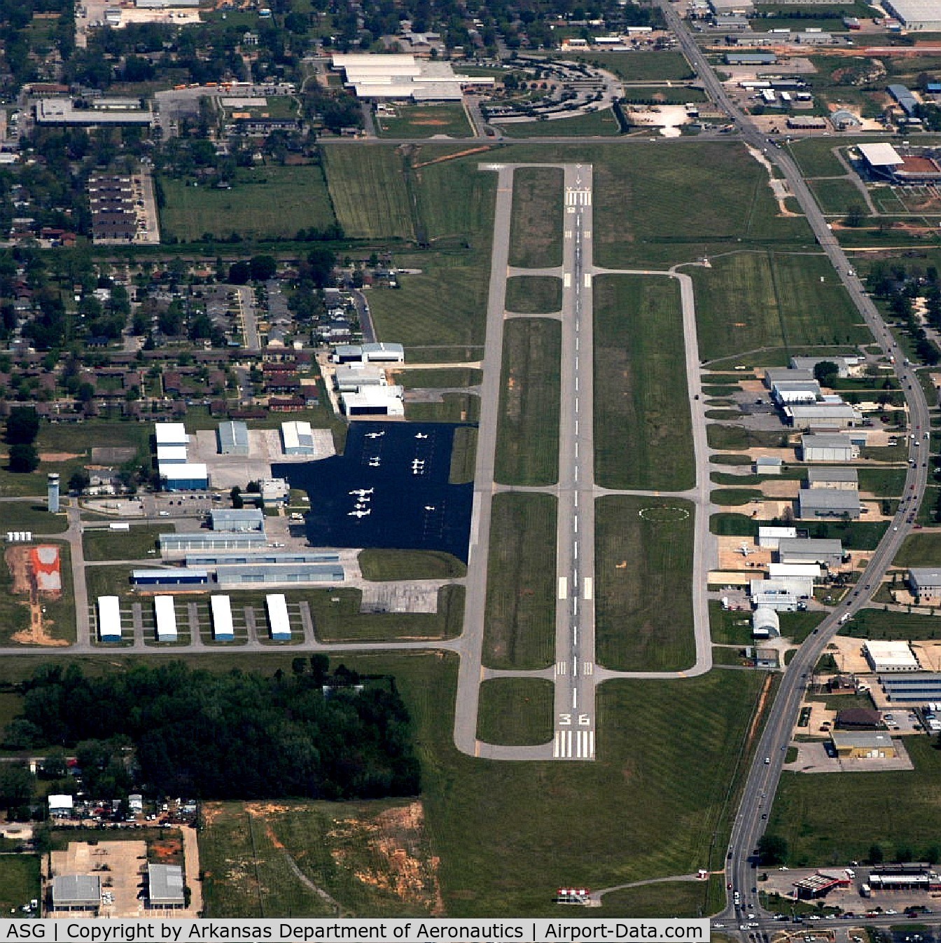 Springdale Municipal Airport (ASG) - Aerial Photo