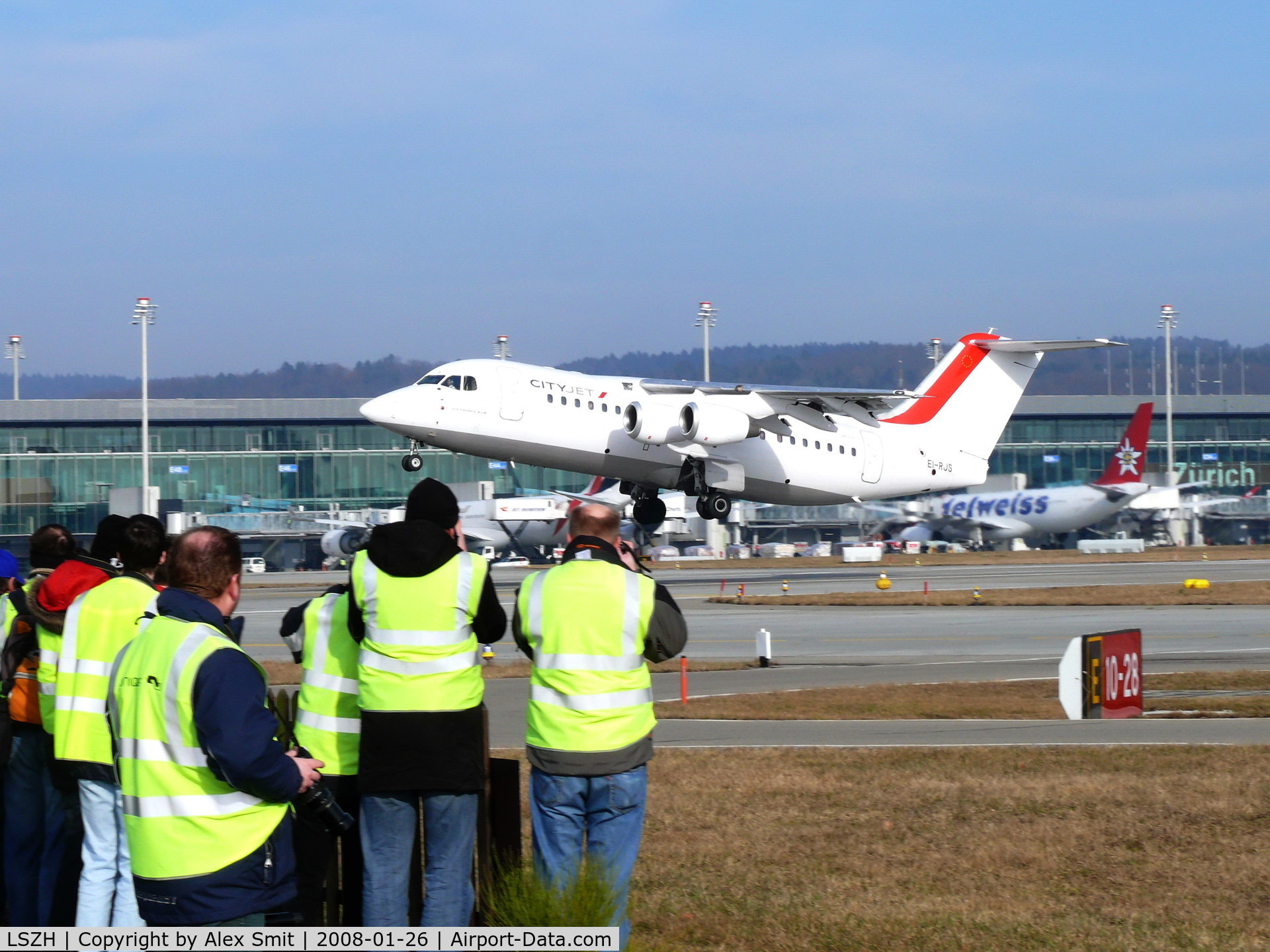 Zurich International Airport, Zurich Switzerland (LSZH) - Taking off in front of the spotters
