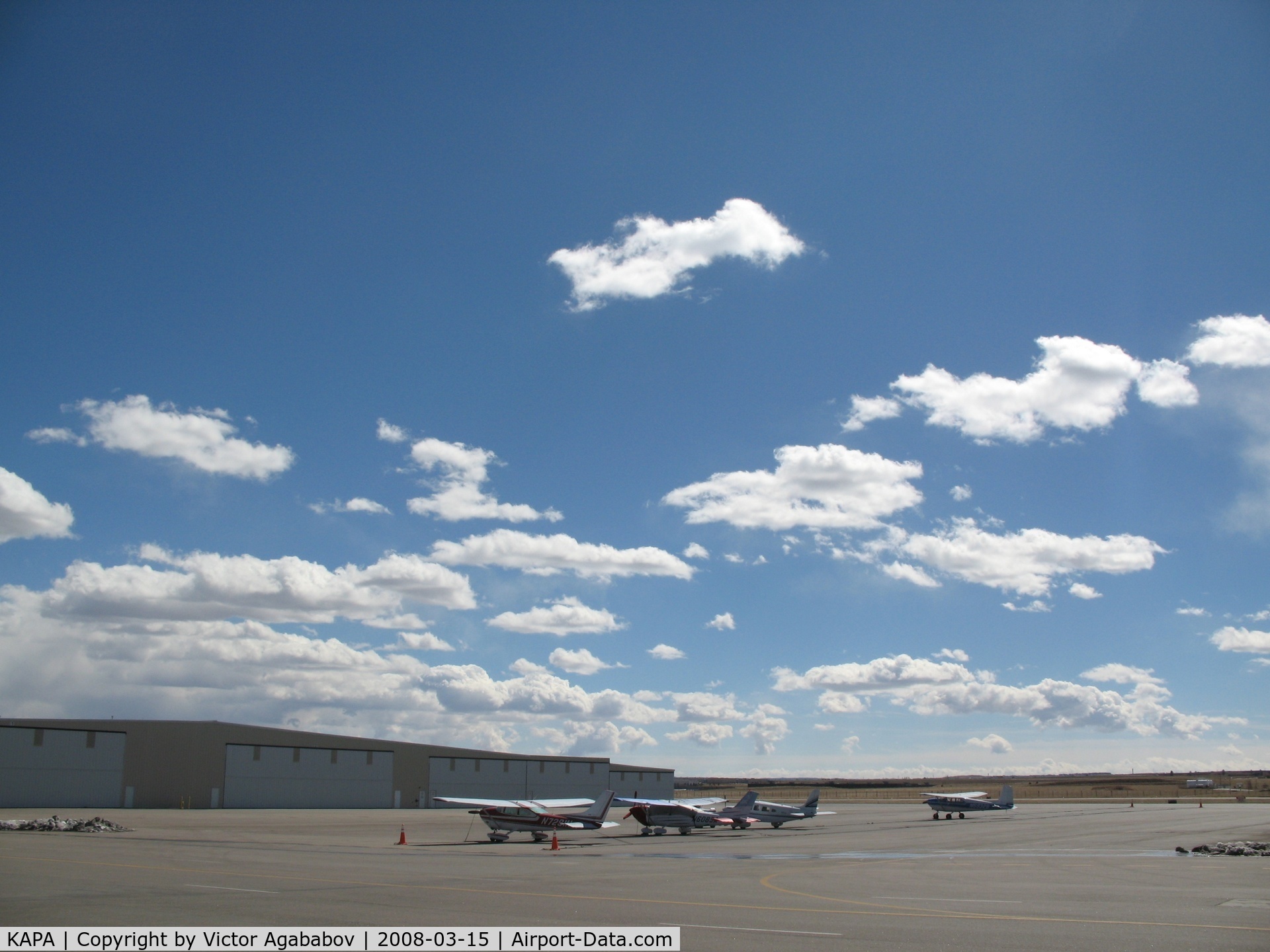 Centennial Airport (APA) - View on one of the ramps on a perfect day