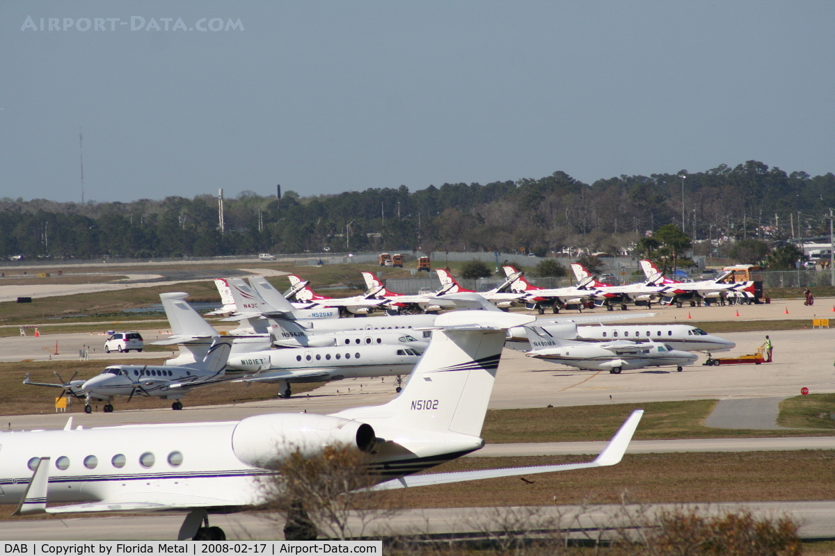 Daytona Beach International Airport (DAB) - Day of Daytona 500 with Thunderbirds in background