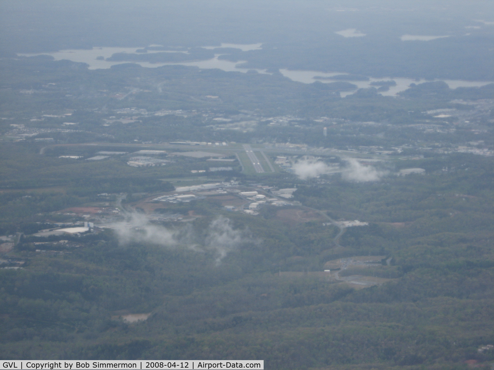Lee Gilmer Memorial Airport (GVL) - Looking E from 9000'