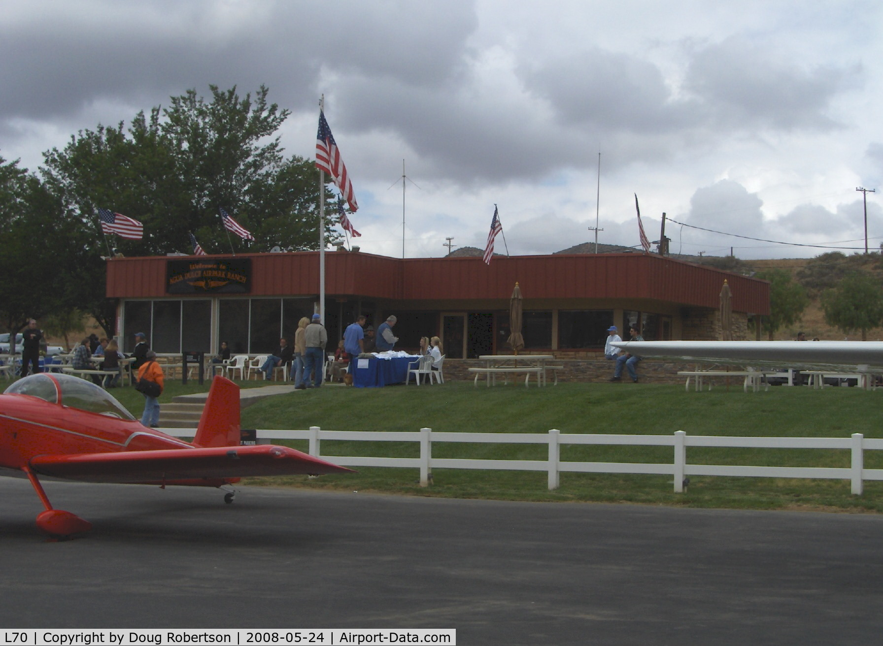Agua Dulce Airport (L70) - 'Welcome to Agua Dulce Airpark Ranch' SZP's N184RF Van's RV-8 parked.