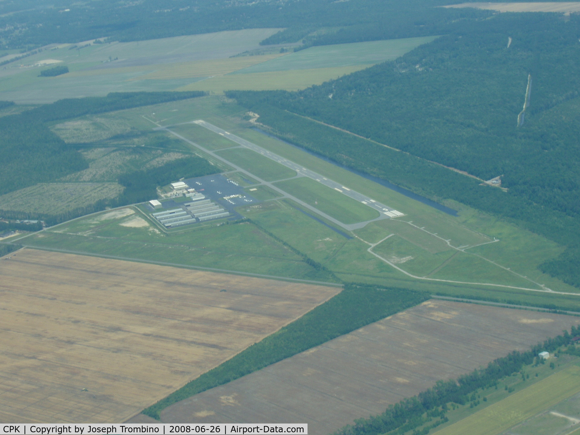 Chesapeake Regional Airport (CPK) - CPK from 2000 ft looking East