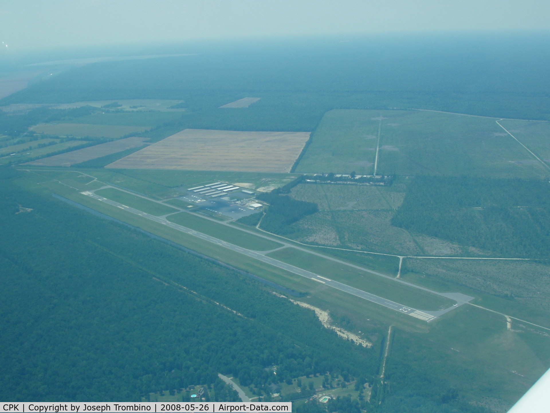 Chesapeake Regional Airport (CPK) - CPK from 2000 ft looking West - Lake Drummond in bkgrd top left