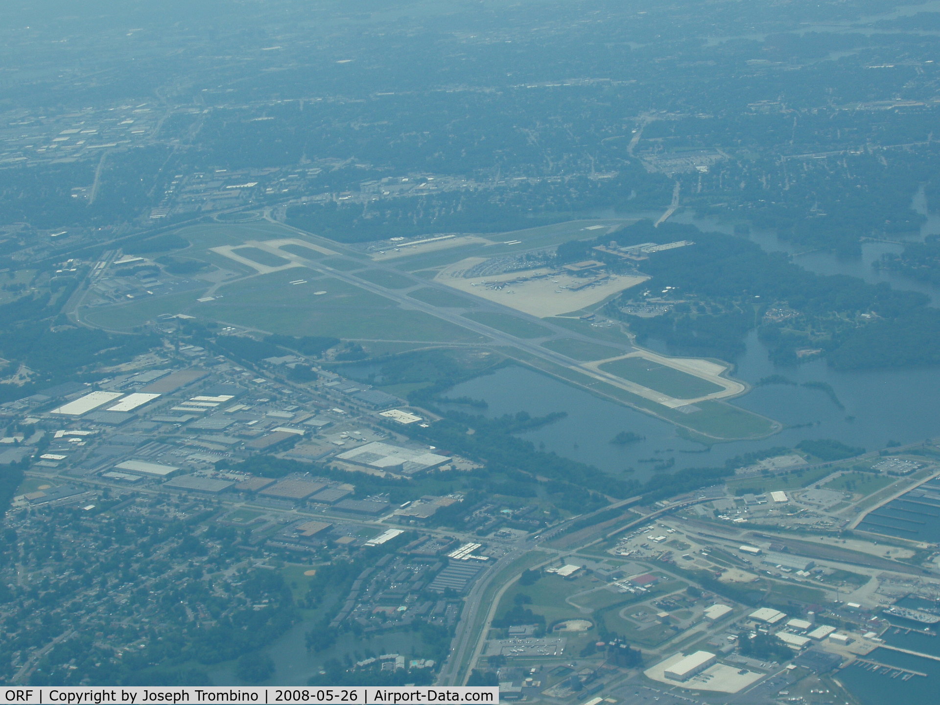 Norfolk International Airport (ORF) - Norfolk International from 3000 ft looking West