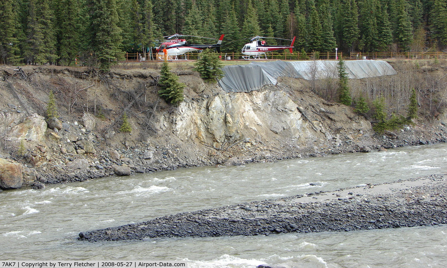 Era Denali Heliport (7AK7) - Era helicopters have this Heliport perched high on a cliff above the Nenama River in Denali