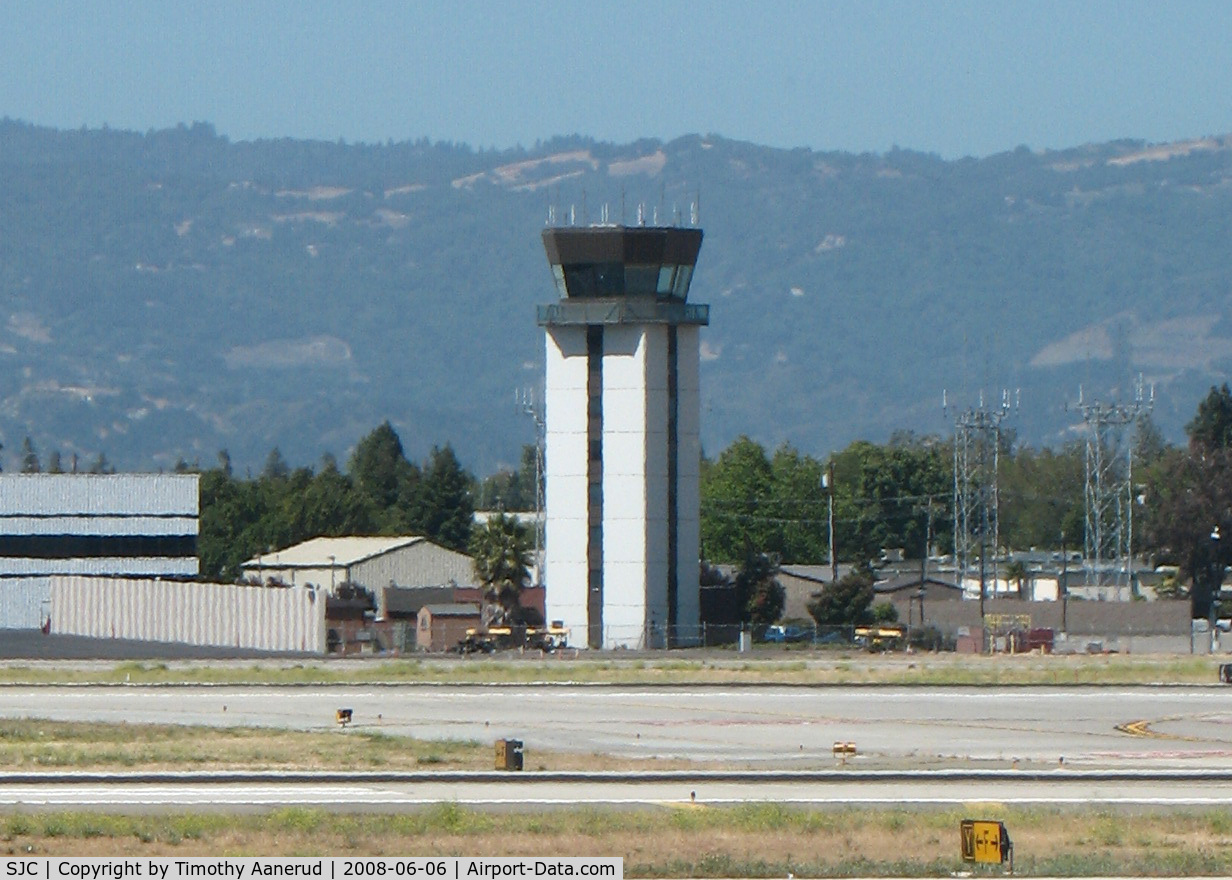 Norman Y. Mineta San Jose International Airport (SJC) - San Jose Tower from the viewing area in Terminal C