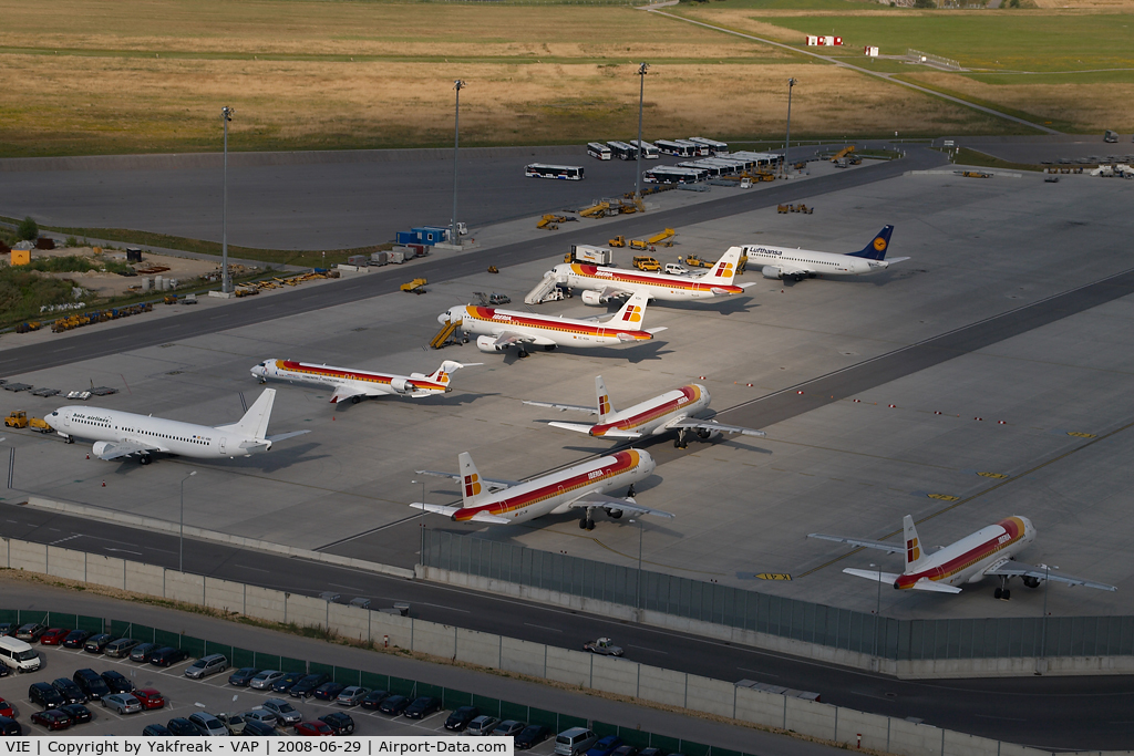 Vienna International Airport, Vienna Austria (VIE) - Some Iberia Aircraft for the EURO 08 final
