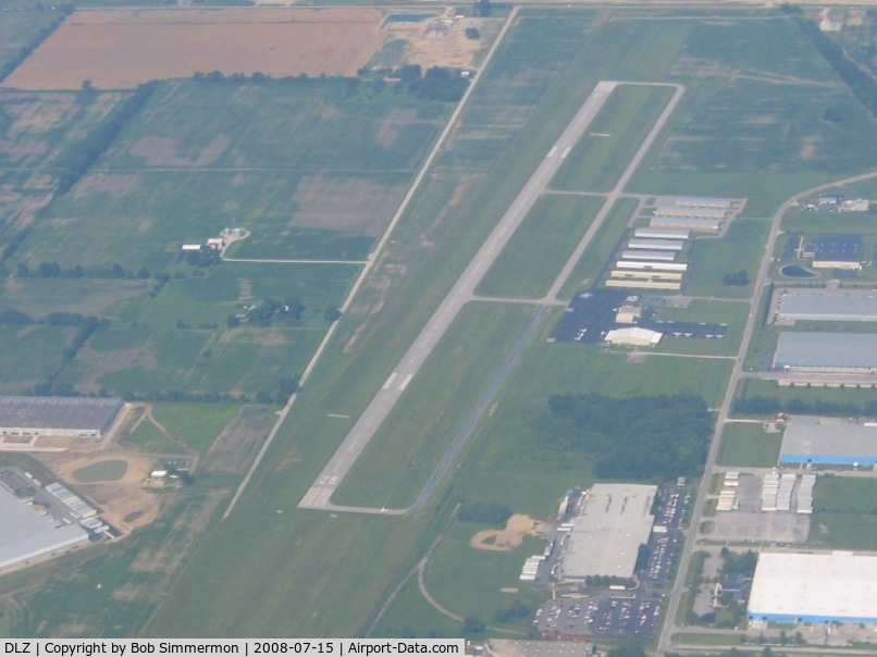 Delaware Municipal - Jim Moore Field Airport (DLZ) - Looking west from 5500'