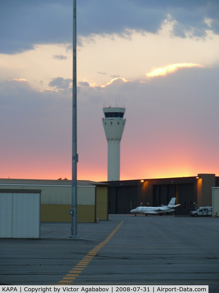 Centennial Airport (APA) - Tower and the sunset...