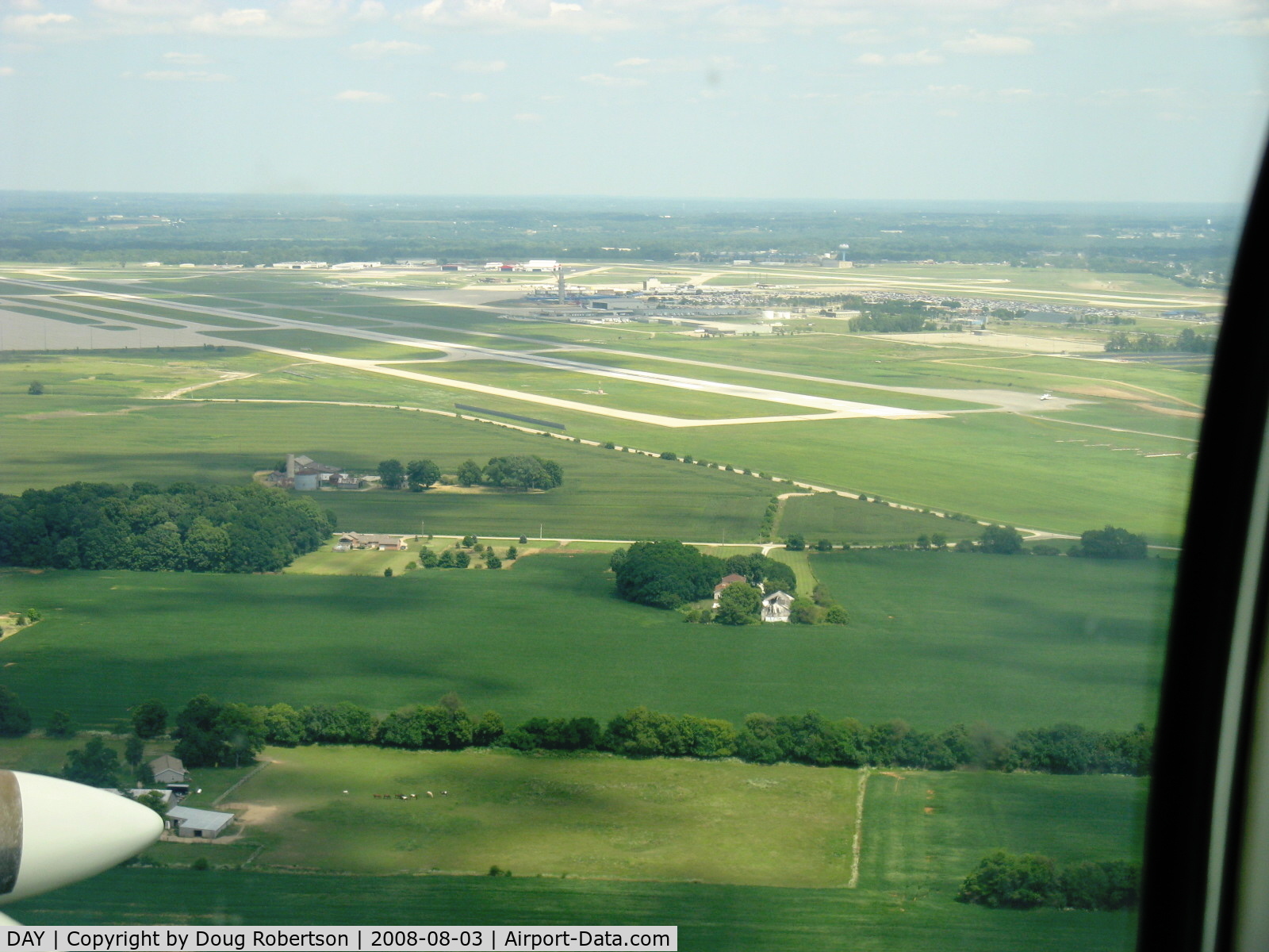 James M Cox Dayton International Airport (DAY) - James M. Cox Dayton Int'l. Dayton, OH. Base leg for Rwy 24R, from N2111Q Beech BONANZA 36