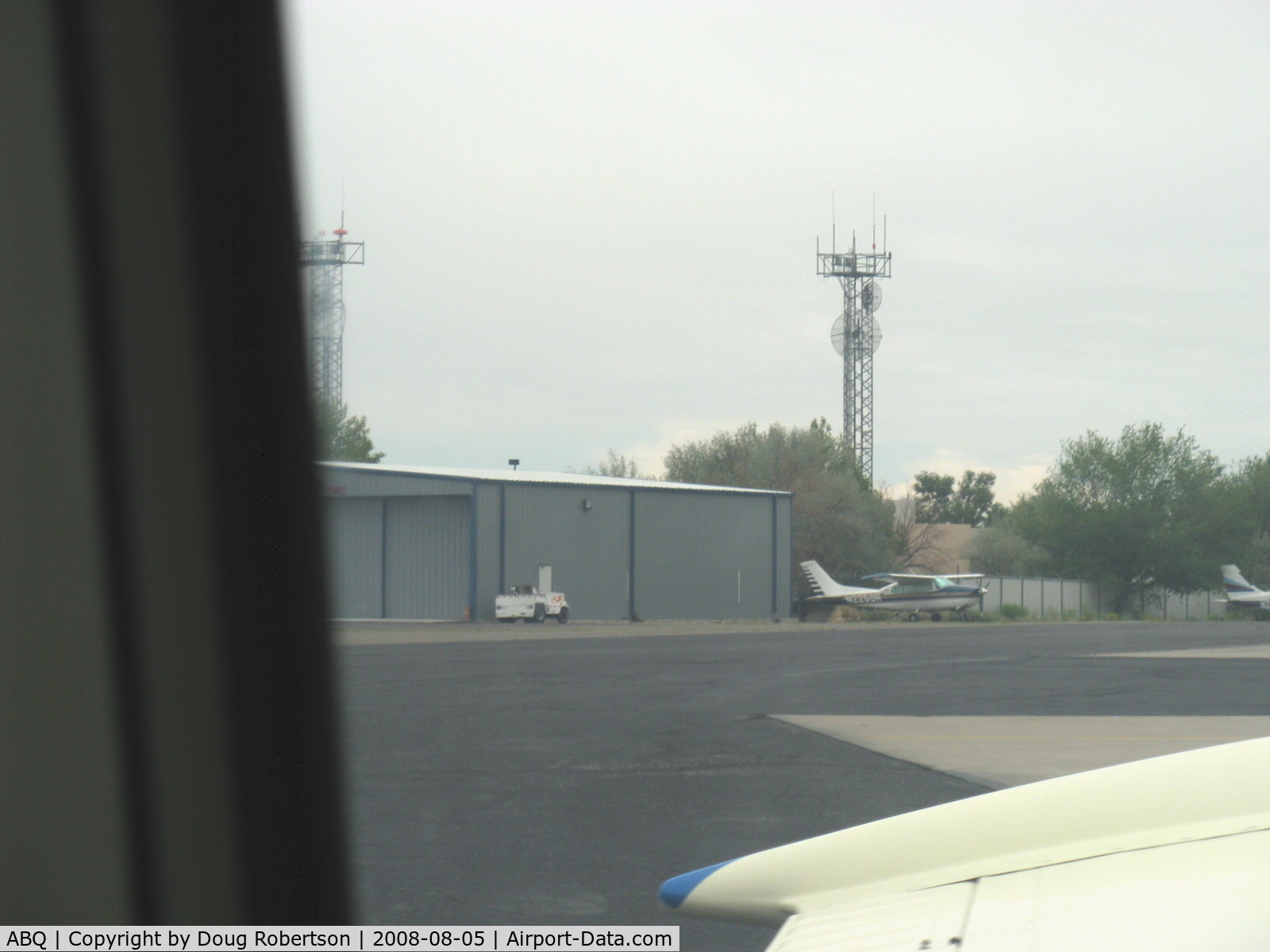 Albuquerque International Sunport Airport (ABQ) - Ground Antennas from N2111Q Beech BONANZA 36 taxiing in.