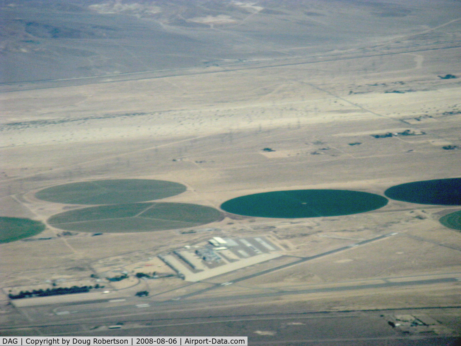 Barstow-daggett Airport (DAG) - Daggett-Barstow Airport, CA. from 8,500' msl looking North