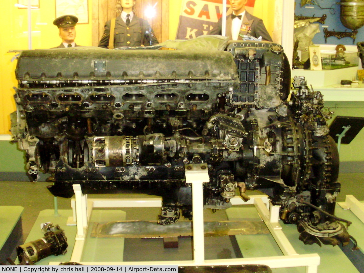 NONE Airport - Packard Merlin recovered from a P-51 crash site on display at the Fenland & West Norfolk Aviation Museum 
