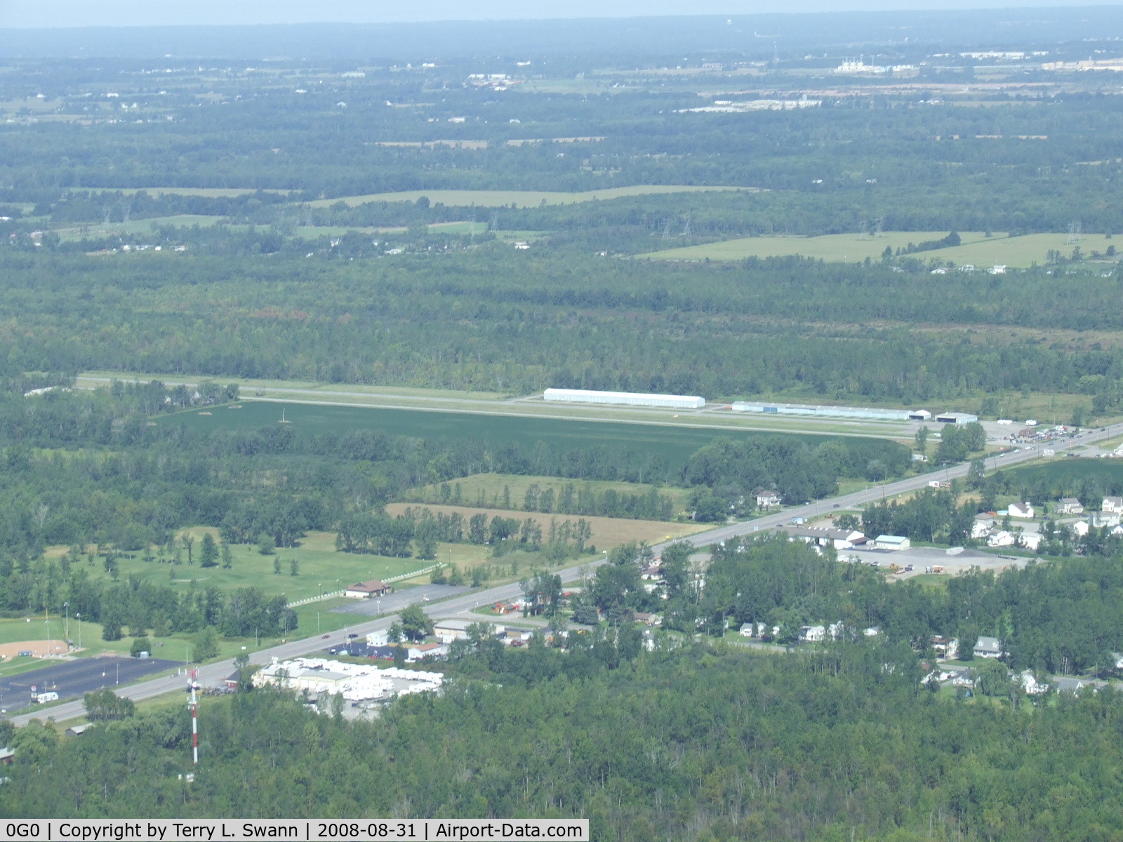 North Buffalo Suburban Airport (0G0) - Looking Northwest at the airport.