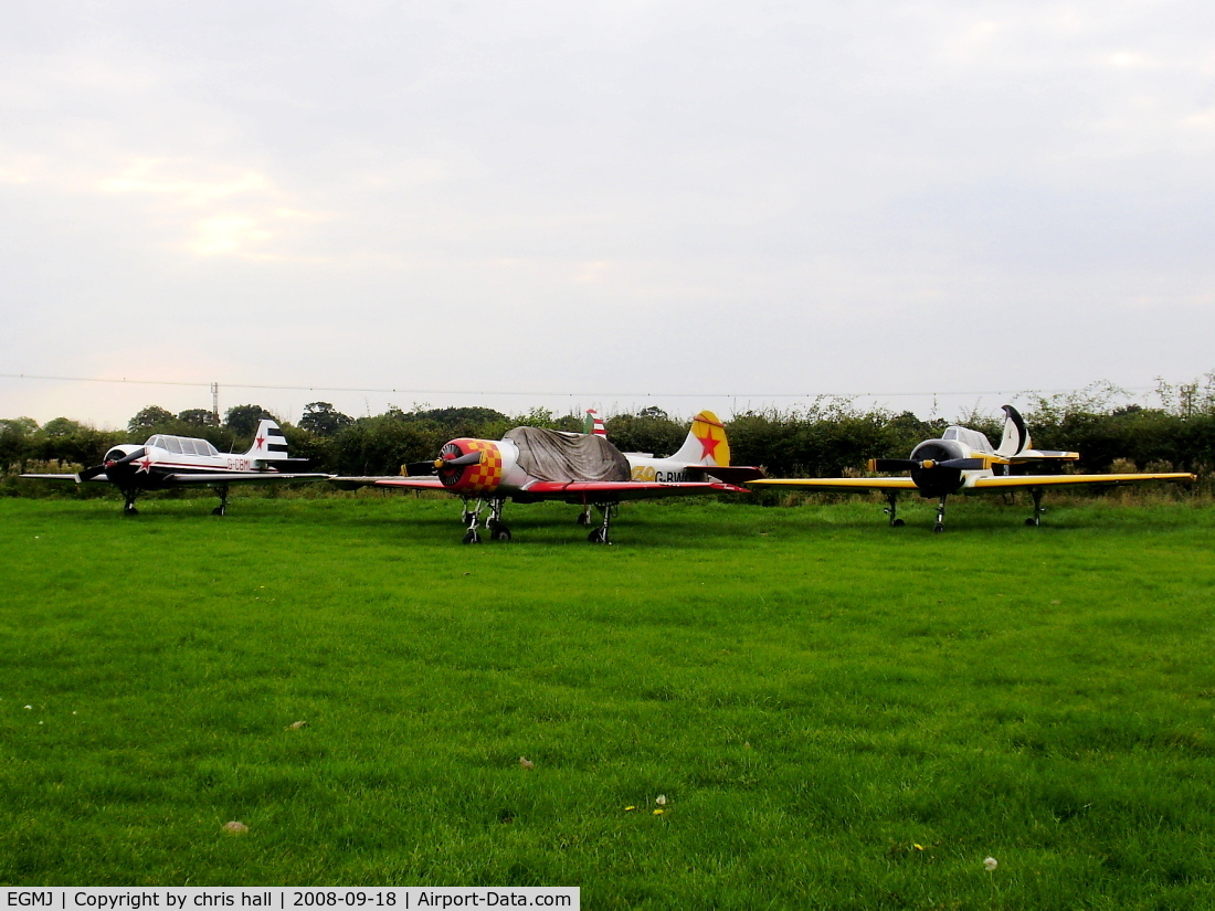 Little Gransden Airfield Airport, St Neots, England United Kingdom (EGMJ) - Yaks galore. from left to right G-CBMI, G-BWOD, G-YYAK