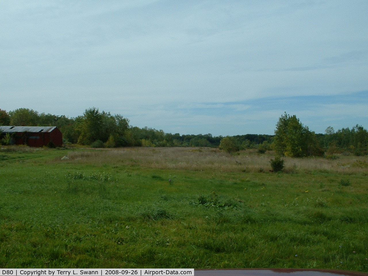 Olcott-newfane Airport (D80) - Runway is overgrown, looking east from the road.