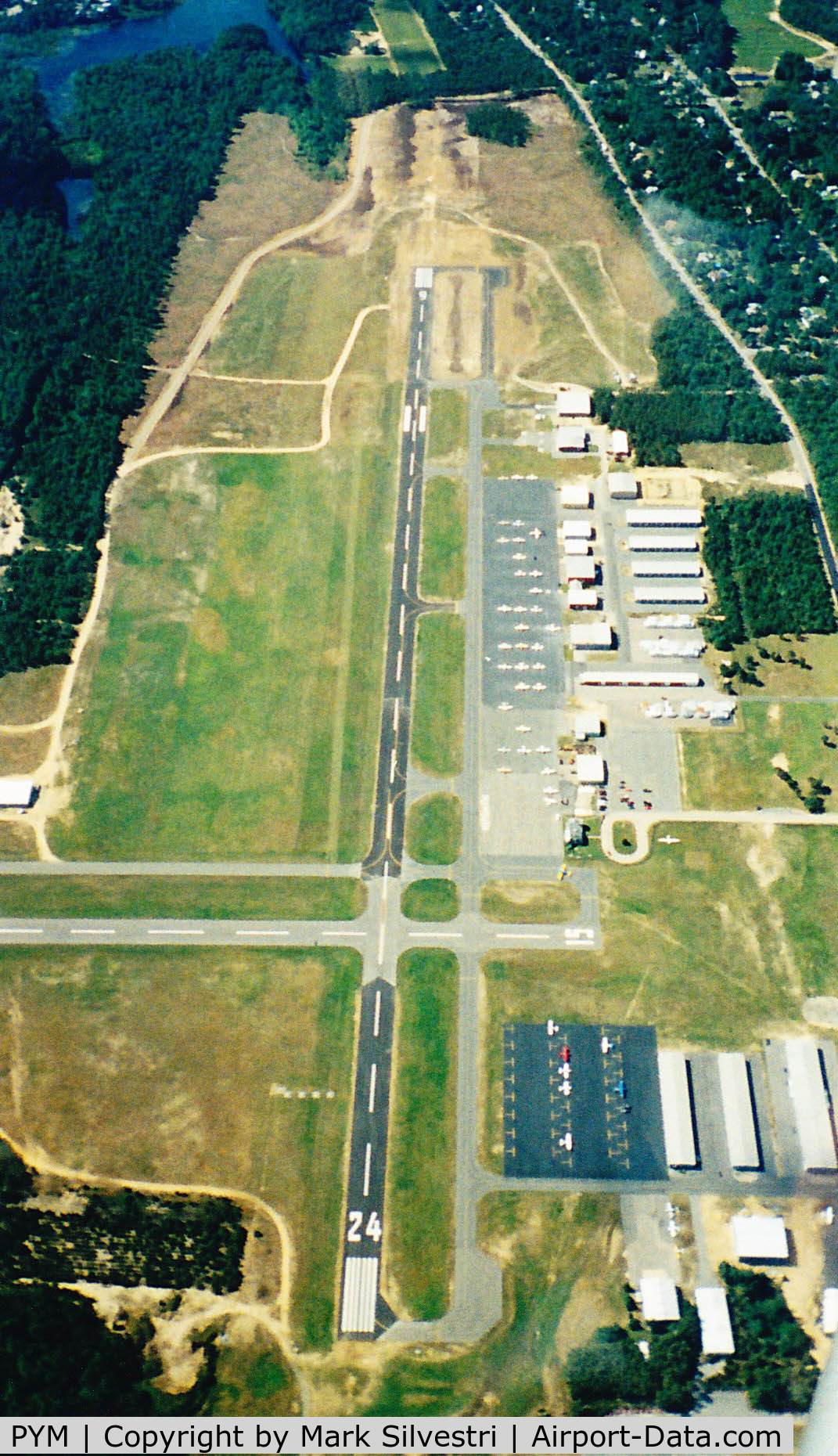 Plymouth Municipal Airport (PYM) - High above RW 24/06 at Plymouth, MA