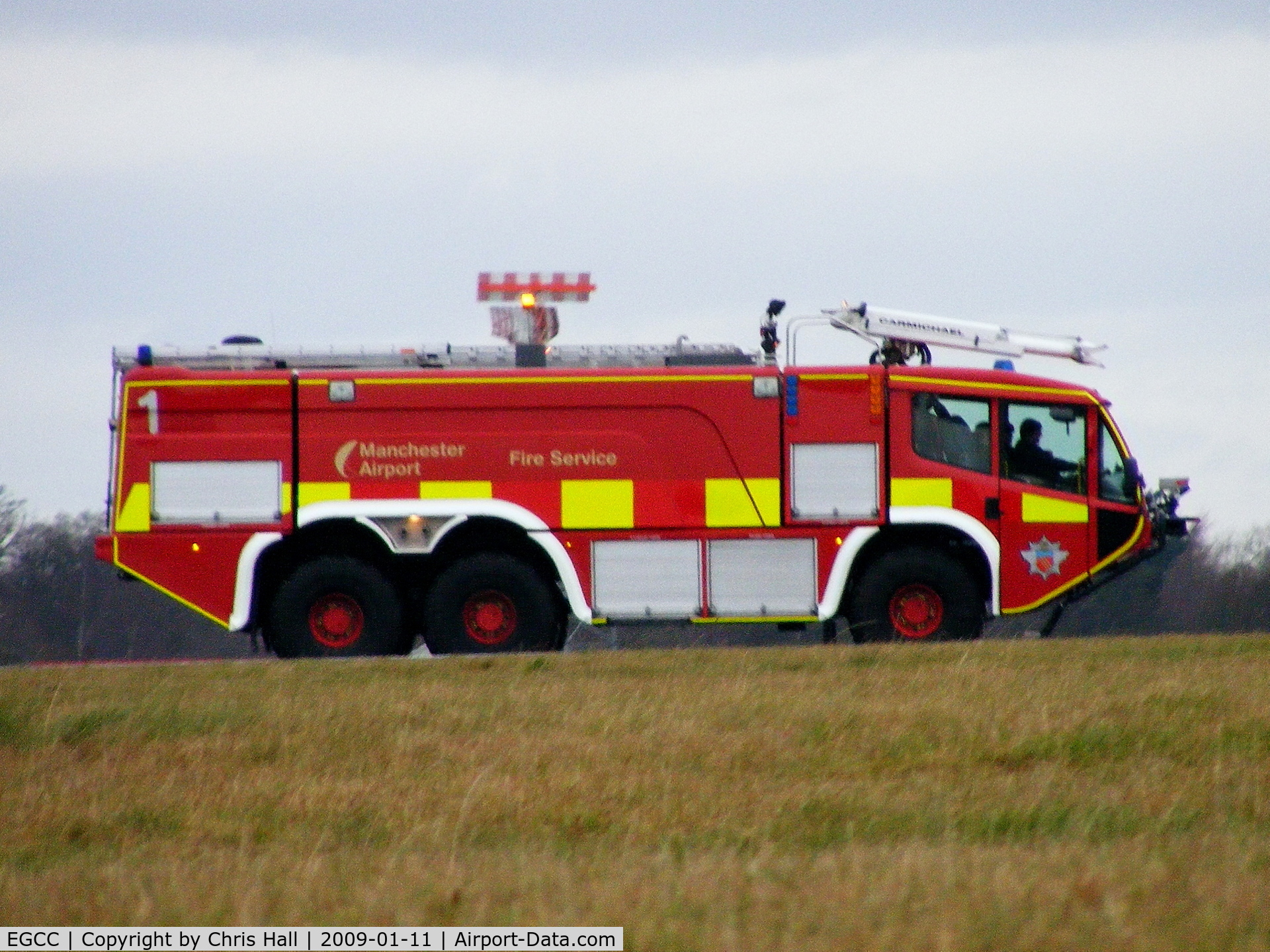 Manchester Airport, Manchester, England United Kingdom (EGCC) - Fire truck at Manchester Airport