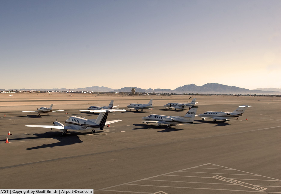North Las Vegas Airport (VGT) - VGT Main Ramp looking northeast