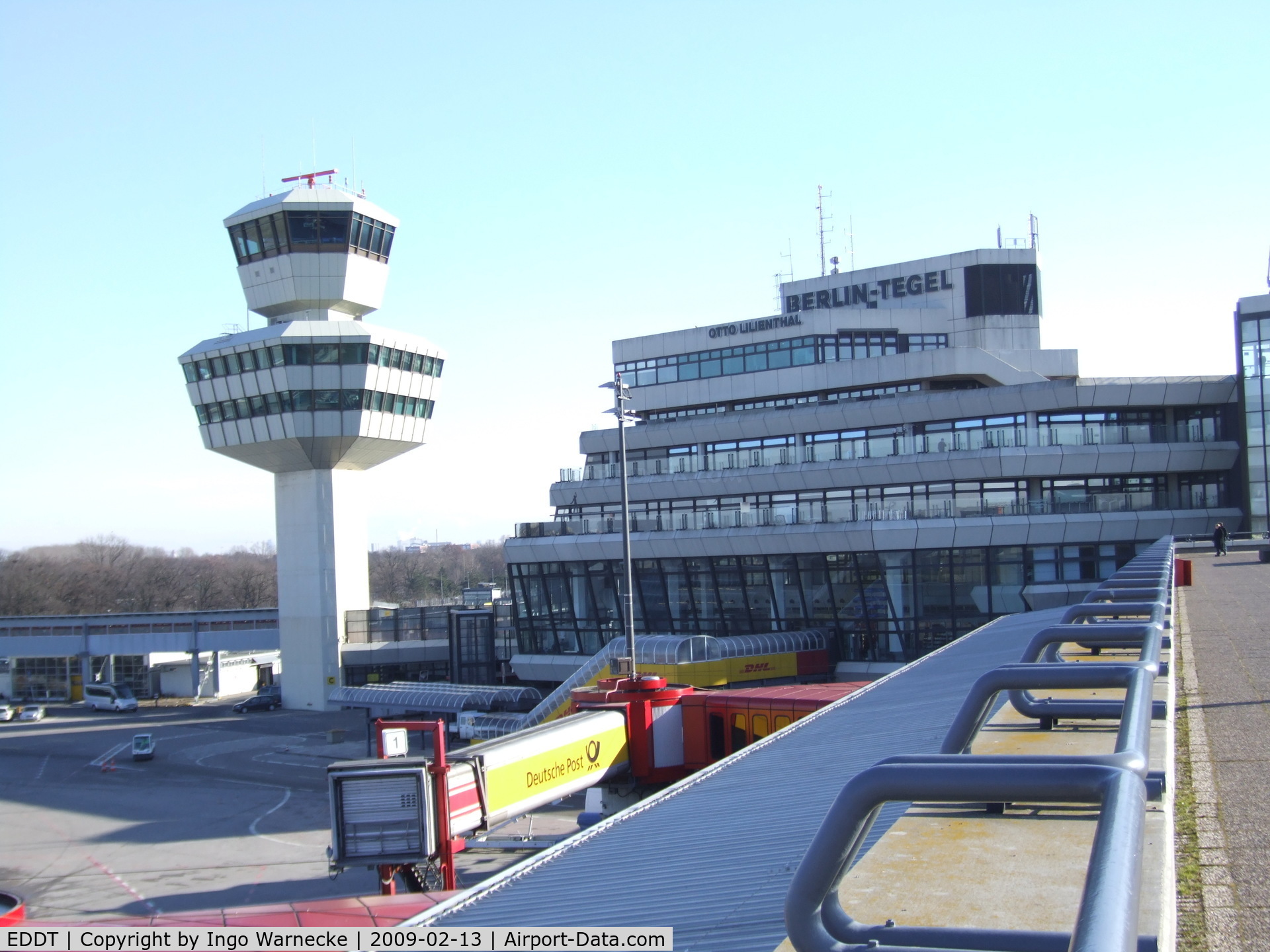 Tegel International Airport (closing in 2011), Berlin Germany (EDDT) - Berlin Tegel, Tower and adjacent terminal building