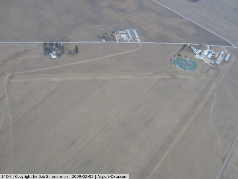 Heilman Airport (14OH) - Heilman's strip, looking north from 3500'
