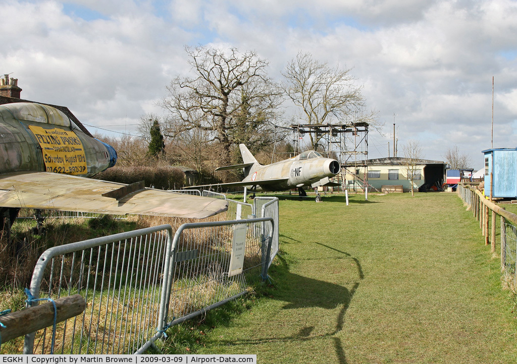 Lashenden/Headcorn Airport, Maidstone, England United Kingdom (EGKH) - View towards the Parachute Club from the Museum.