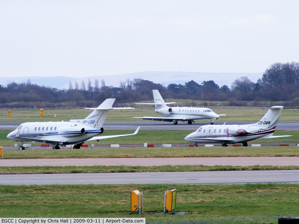 Manchester Airport, Manchester, England United Kingdom (EGCC) - busy day at Manchester for bizjets due to the Manchester United v Inter Milan football match
