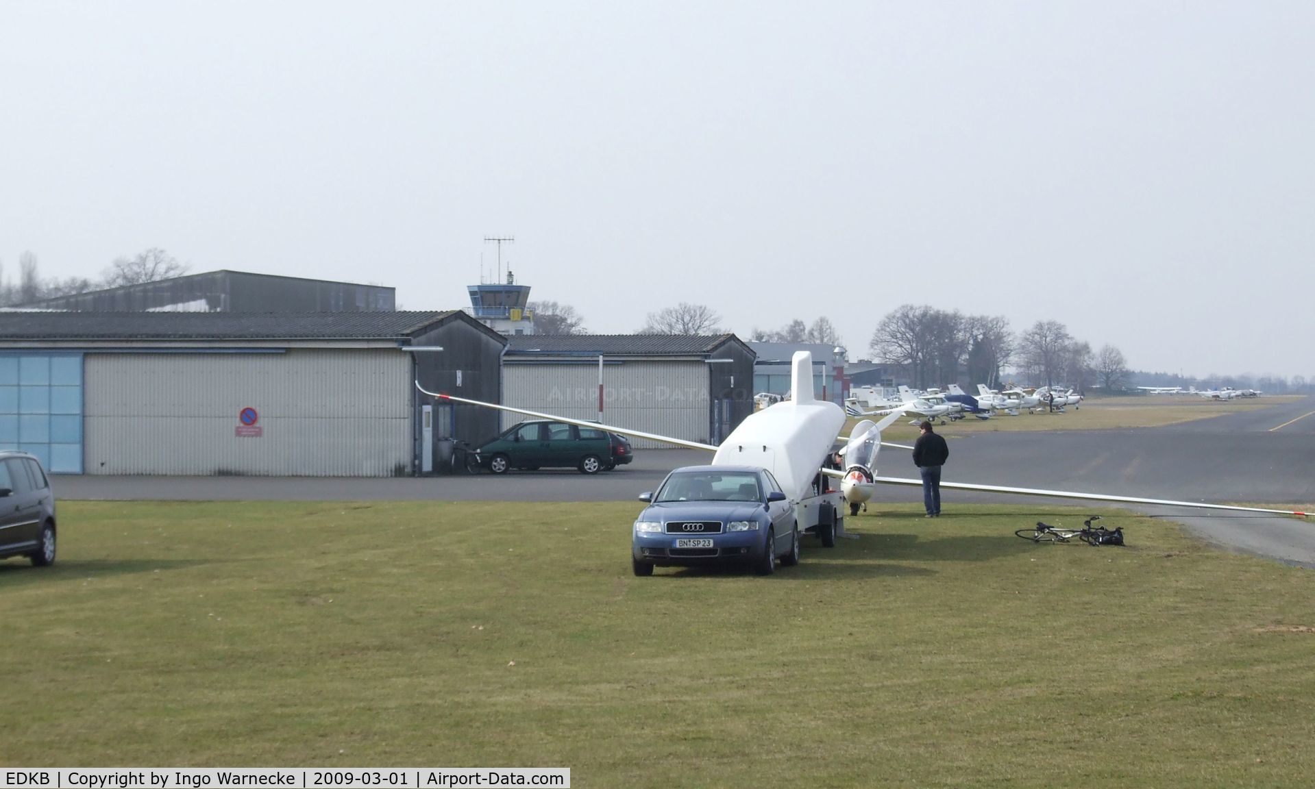Bonn-Hangelar Airport, Sankt Augustin Germany (EDKB) - hangars in the south-eastern part